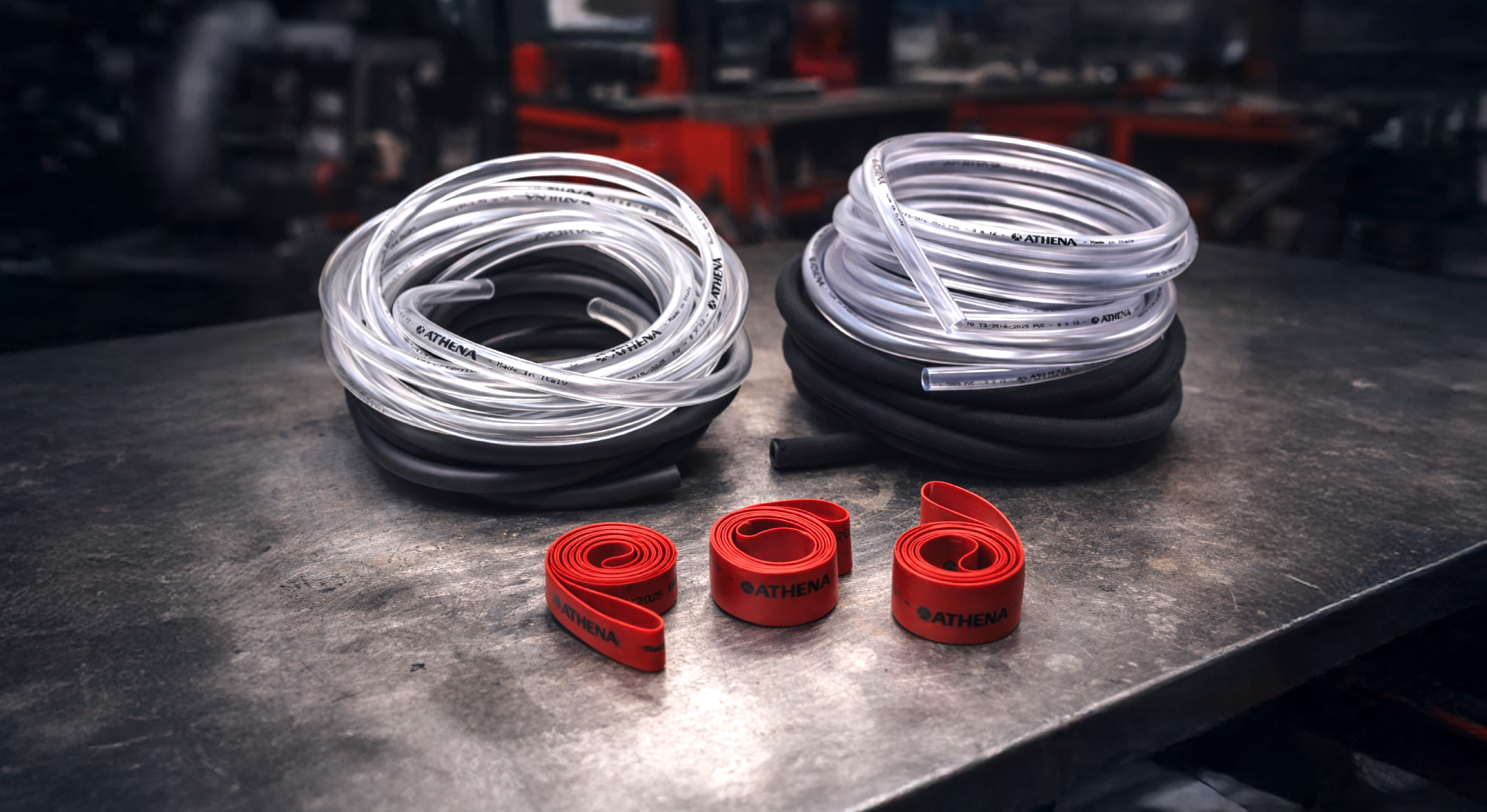 Mangueras de combustible y cintas para llantas de motocicleta Athena